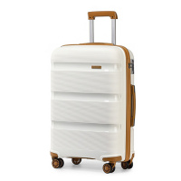 Cestovní kufr na kolečkách KONO Classic Collection - béžovo hnědý - 77L - polypropylén