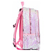 Růžový flitrový zipový školní batoh pro holky s motivem plameňáka Nydia Baagl