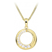 Silver Cat Překrásný pozlacený náhrdelník s kubickými zirkony SC492 (řetízek, přívěsek)