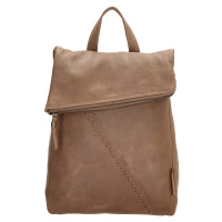 Micmacbags dámský kožený batoh Marrakech - taupe - 8L