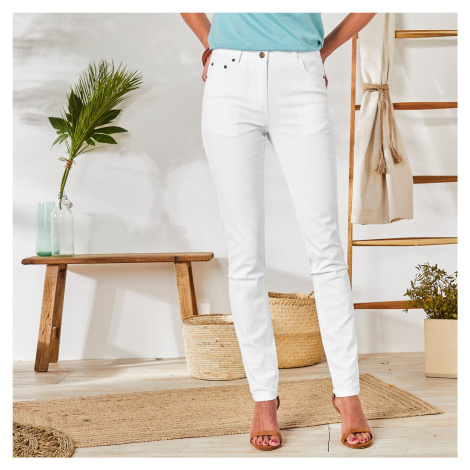 Blancheporte Úzké barevné kalhoty bílá