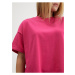 Tmavě růžové dámské basic tričko Pieces Chilli