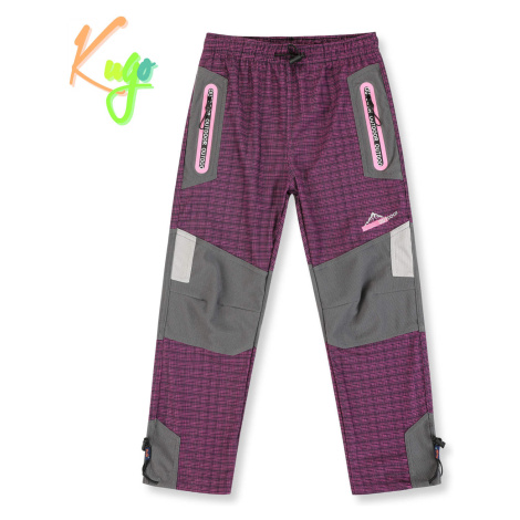 Dívčí outdoorové kalhoty - KUGO G9781, fialovorůžová Barva: Růžová