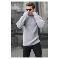 Madmext Gray Turtleneck Knitted Sweater 6858