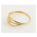 Dámský prsten ze žlutého zlata se zirkony PR0465F + DÁREK ZDARMA