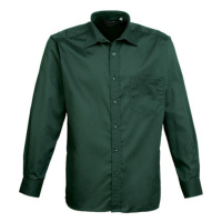 Premier Workwear Pánská košile s dlouhým rukávem PR200 Bottle -ca. Pantone 560