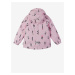 Růžová holčičí vzorovaná voděodolná lehká bunda s kapucí Reima Lammala