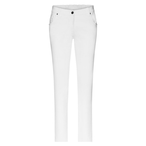 James & Nicholson Dámské bílé strečové kalhoty JN3001
