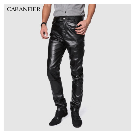 Kožené pánské kalhoty s vysokým pasem CARANFLER