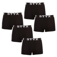 5PACK pánské boxerky Styx sportovní guma nadrozměr černé (5R960)