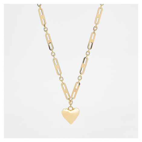 Reserved - Pozlacený náhrdelník s přívěskem ve tvaru srdce - Zlatá