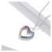 GRACE Silver Jewellery Stříbrný náhrdelník se zirkony Duhové srdce - stříbro 925/1000 NH-SCN449/