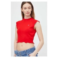 Top Tommy Jeans dámský, červená barva, DW0DW17884