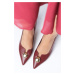 Mio Gusto Charlotte Claret Red Color Pointed Blunt Toe Women's High Heel Shoes