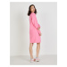 Růžové dámské mikinové šaty s rozparkem Calvin Klein Jeans