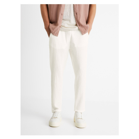 Bílé pánské kalhoty Celio Cobogaze