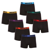 7PACK pánské boxerky Nedeto černé (7NB002b)