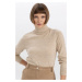 DEFACTO Relax Fit Turtleneck Cashmere Textured Extra Soft Basic Knit Sweater