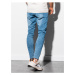 Světle modré pánské zkrácené slim fit džíny Ombre Clothing P923
