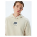 Koton Hooded Sweatshirt Oversize Slogan Printed Kangaroo Pocket Detail Raised Cotton Blend