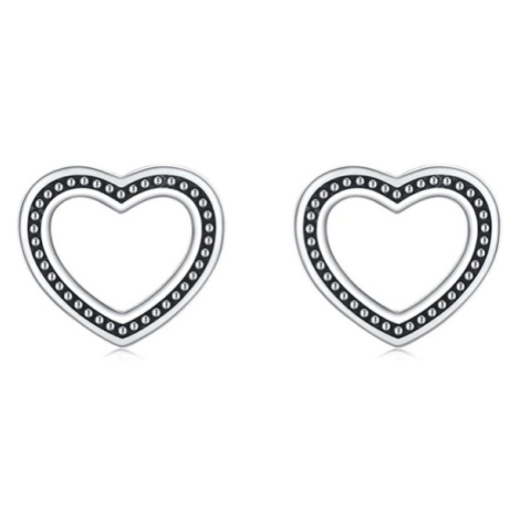 GRACE Silver Jewellery Stříbrné náušnice Corinne - srdce, stříbro 925/1000 E-RHE1078/225 Stříbrn