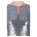 Dámské šaty značky bez rukávů dlouhé stříbrné Stříbrná / XL & model 15043048 - SOKY&#38;SOKA