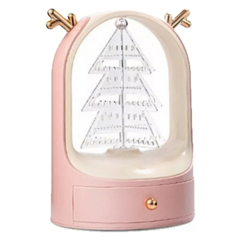 Fuzio Designový Stojan vánoční strom na šperky Sobík Růžový