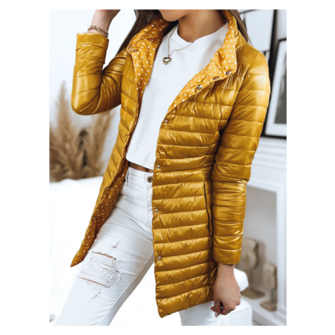 Žlutý oboustranný dámský kabát KATIE Hořčicová BASIC
