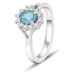 Beneto Exclusive Okouzlujicí prsten s modrým topazem TOPAGG4 50 mm