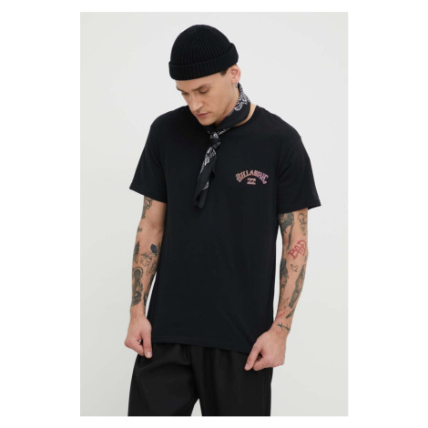 Bavlněné tričko Billabong černá barva, s potiskem, ABYZT02256