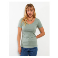 LC Waikiki V-Neck Plain Short Sleeve Cotton Women's T-Shirt