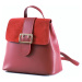Elegantní dámský kožený batoh s klopnou tmavě červený, 29 x 14 x 28 (777-10CC)