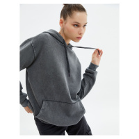 Koton Hooded Sweatshirt with Sharon Faded Effect Relaxed Cut Kangaroo With Pocket.