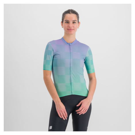 SPORTFUL Cyklistický dres s krátkým rukávem - ROCKET - fialová/světle zelená
