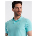 Men's BASIC single color pique knit polo shirt - mint V18 OM-POBS-0100