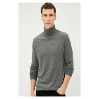 Kotonový akrylový pletený svetr s rolákem