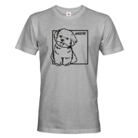 Pánské tričko s potiskem Westíka - dárek pro milovníky psů