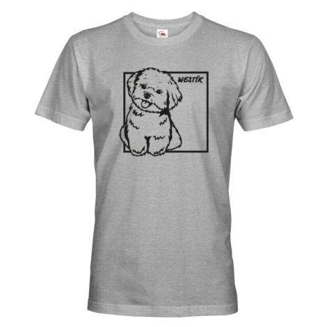 Pánské tričko s potiskem Westíka - dárek pro milovníky psů