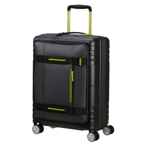 American Tourister Hello Cabin Spinner 55cm Černý Black/Lime Rozšiřitelný