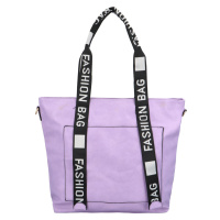 Trendová dámská koženková kabelka Milda, pastelově fialová