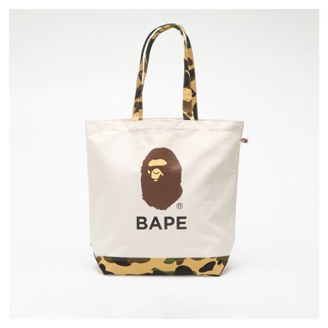 Taška A BATHING APE 1St Camo Ape Head Tote Bag Ivory AAPE BY A BATHING APE