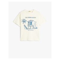 Koton T-Shirt Printed Short Sleeve Crew Neck Cotton
