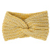 Pohodlná pletená čelenka Aida se zlatou přízí, žlutá