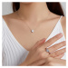 GRACE Silver Jewellery Stříbrný náhrdelník se zirkony Cristiana - stříbro 925/1000, srdce NH-SCN