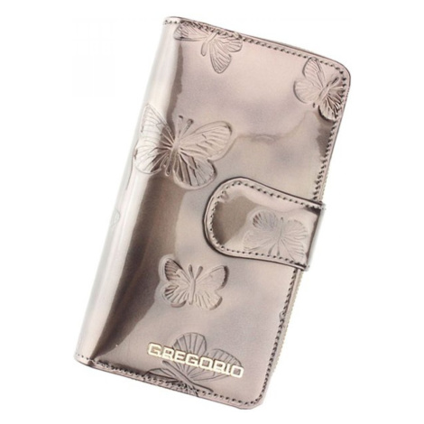 Krásná elegantní kožená peněženka s motýlky Linda, béžová GREGORIO