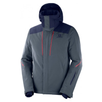 Salomon STORMSEASON JKT M Pánská lyžařská bunda, šedá, velikost