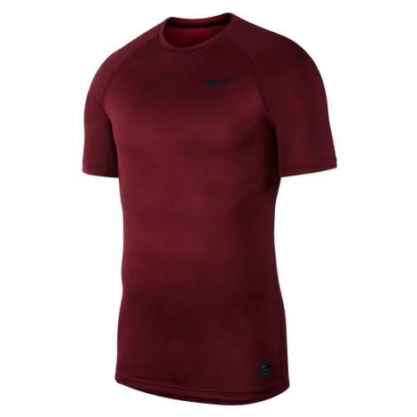 Pánské tričko Nike Pro BRT Top SS vínové