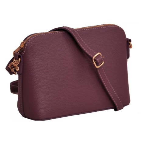MaxFly dámská kožená kabelka crossbody 5232 bordo