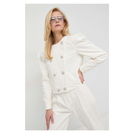 Manšestrová bunda Custommade Gritt bílá barva, přechodná