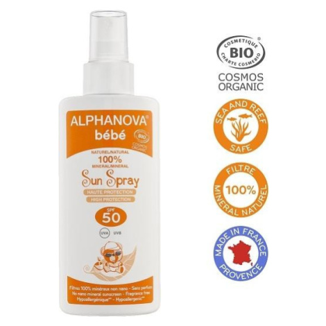 Alphanova Bébé Opalovací mléko ve spreji pro miminka SPF 50 125 ml